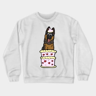 Guard dog Jumping out of a cake Crewneck Sweatshirt